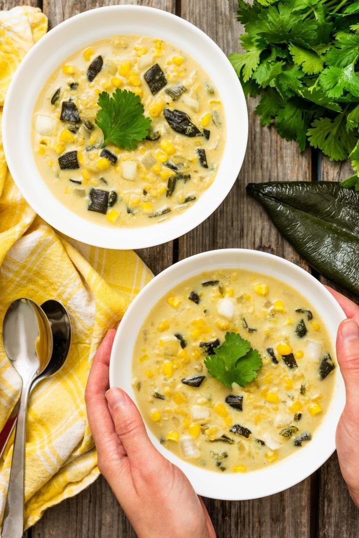 Roasted Poblano and Sweet Potato Soup