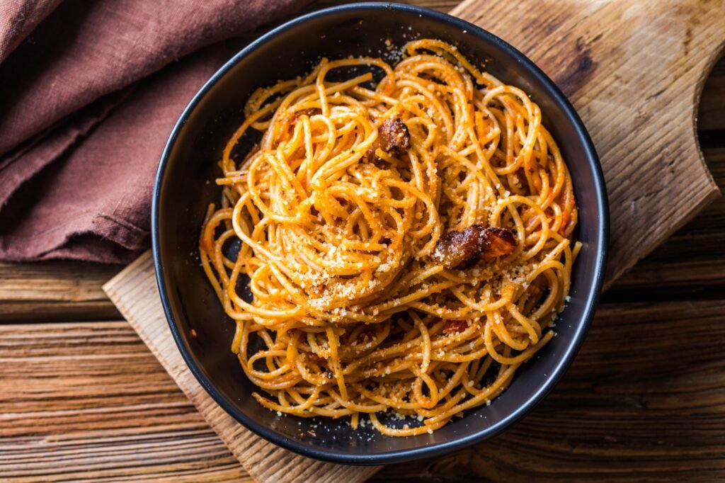 Spaghetti alla puttanesca - italian pasta dish